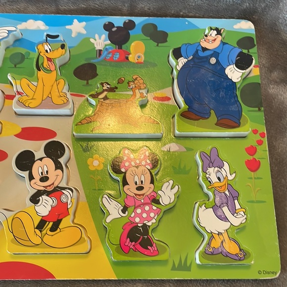 Melissa & Doug DISNEY Mickey Mouse Clubhouse Wooden Chunky Puzzle 8 pcs Minney - Picture 4 of 6